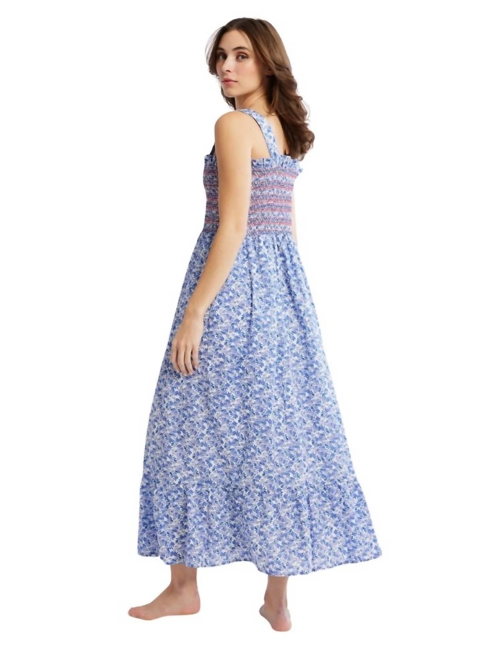 Mille Dress Garden midi sleeveless floral blue size XXS (Hill House Vibes)